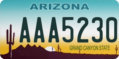 AZ license plate AAA5230