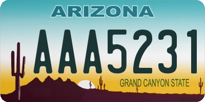AZ license plate AAA5231