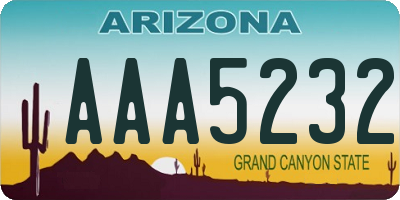 AZ license plate AAA5232