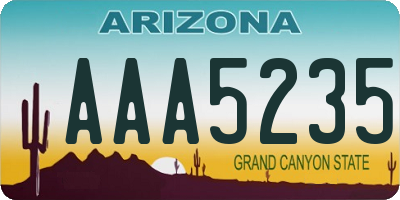 AZ license plate AAA5235