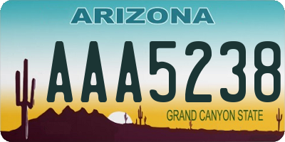 AZ license plate AAA5238