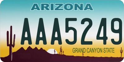 AZ license plate AAA5249