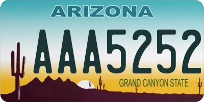 AZ license plate AAA5252