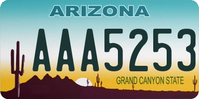 AZ license plate AAA5253