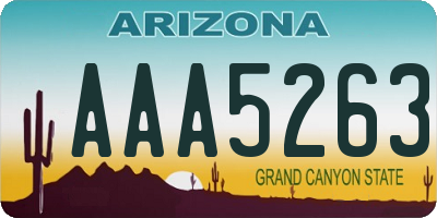 AZ license plate AAA5263