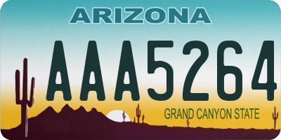 AZ license plate AAA5264