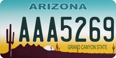 AZ license plate AAA5269