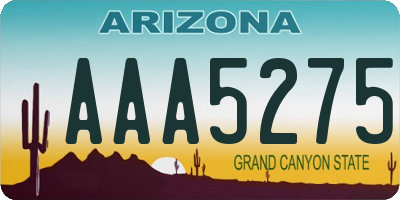 AZ license plate AAA5275