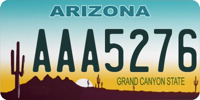 AZ license plate AAA5276
