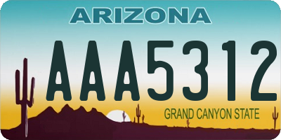 AZ license plate AAA5312