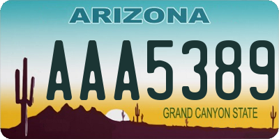 AZ license plate AAA5389