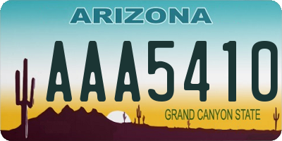 AZ license plate AAA5410