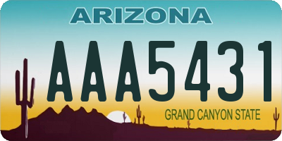 AZ license plate AAA5431