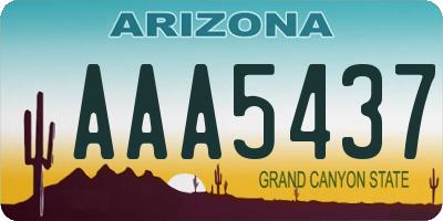 AZ license plate AAA5437