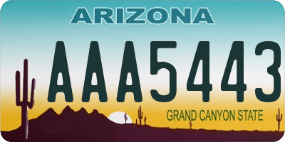 AZ license plate AAA5443