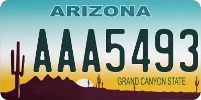 AZ license plate AAA5493