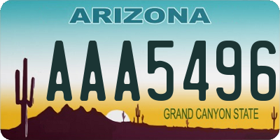 AZ license plate AAA5496