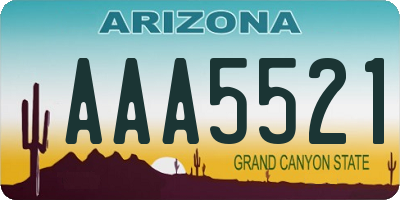 AZ license plate AAA5521