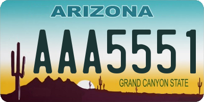 AZ license plate AAA5551