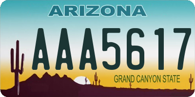 AZ license plate AAA5617