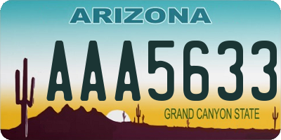 AZ license plate AAA5633