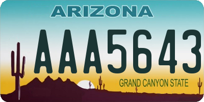 AZ license plate AAA5643