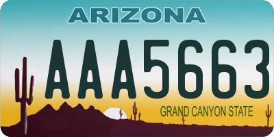 AZ license plate AAA5663