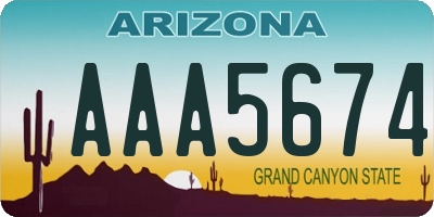 AZ license plate AAA5674