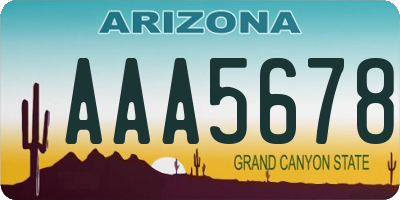 AZ license plate AAA5678