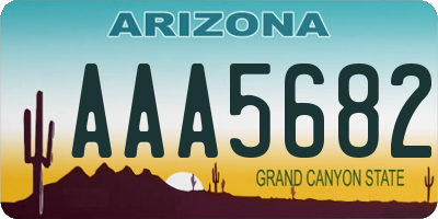 AZ license plate AAA5682