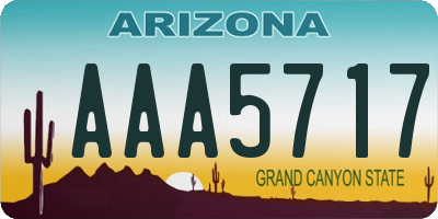 AZ license plate AAA5717