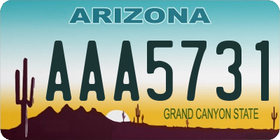 AZ license plate AAA5731