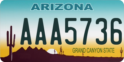 AZ license plate AAA5736