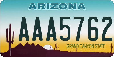 AZ license plate AAA5762