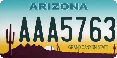 AZ license plate AAA5763