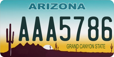 AZ license plate AAA5786