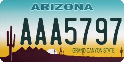 AZ license plate AAA5797