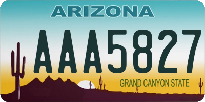 AZ license plate AAA5827