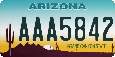 AZ license plate AAA5842