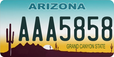 AZ license plate AAA5858