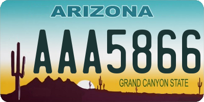 AZ license plate AAA5866