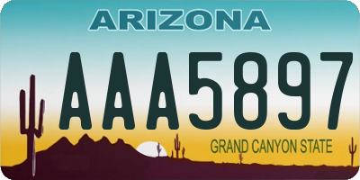 AZ license plate AAA5897