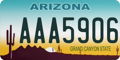 AZ license plate AAA5906