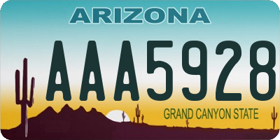 AZ license plate AAA5928