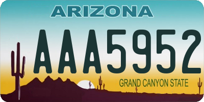 AZ license plate AAA5952