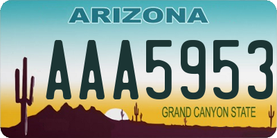 AZ license plate AAA5953