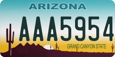 AZ license plate AAA5954