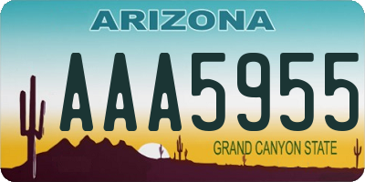 AZ license plate AAA5955