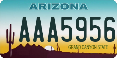 AZ license plate AAA5956