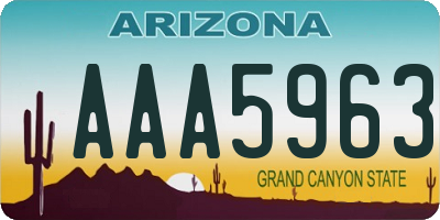 AZ license plate AAA5963